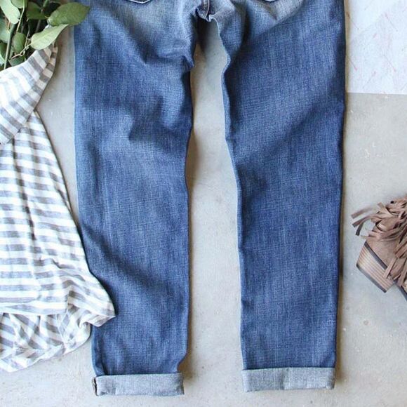 NEW! Popular Broken Ripped Patched Buffalo Plaid Distressed Blue Jeans Denim - Picture 4 of 5